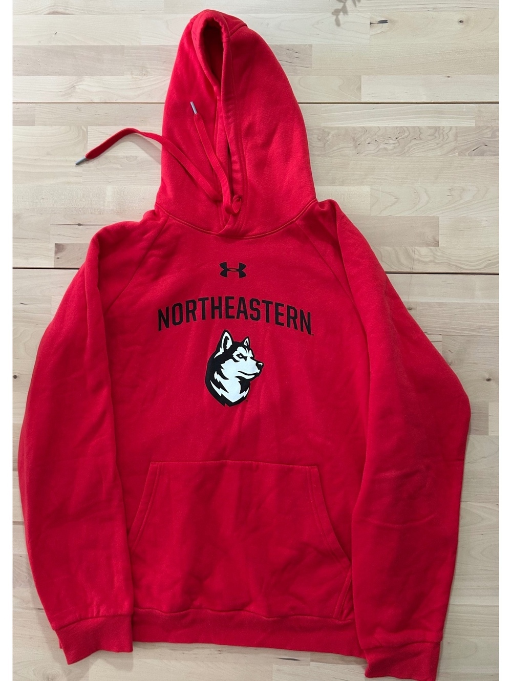 Under Armour Northeastern University Huskies Red Pullover Hoodie - Size M